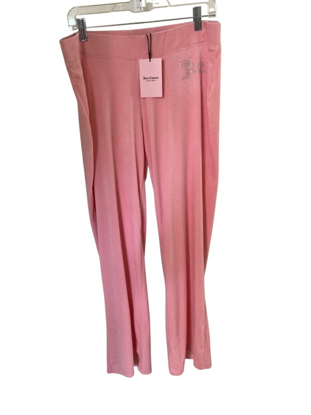 Juicy Couture Wide Waistband in Whisper Pink Sweatpants Large Logo Hip  NWT
